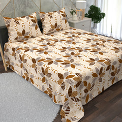 Off-White Floral Design 3 Piece Bedsheet Set